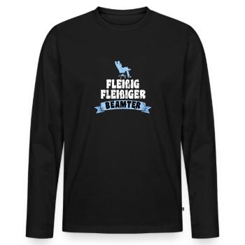 Fleißiger Beamter Beamten Spruch - Männer Premium Bio Langarmshirt - Schwarz - Vorne - Nico (187cm)
