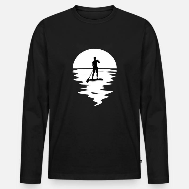 Stand up paddle Spruch - Männer Premium Bio Langarmshirt - Schwarz