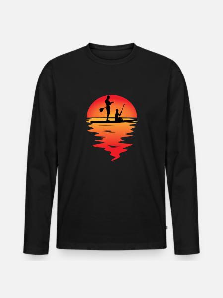 Stand up paddle Sunset - Men's Premium Organic Long Sleeve Shirt - black