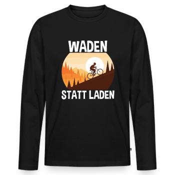 Waden Statt Laden Radfahrer - Männer Premium Bio Langarmshirt - Schwarz - Vorne - Nico (187cm)