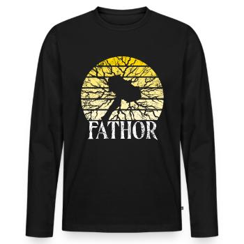 Fathor Vathor Vater Papa Geschenk - Männer Premium Bio Langarmshirt - Schwarz - Vorne - Nico (187cm)