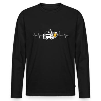 Camping Bier und Berge - Männer Premium Bio Langarmshirt - Schwarz - Vorne - Nico (187cm)
