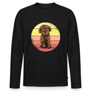 Caniche Poodle Dog Chien Amateur de chien Cadeau - T-shirt manches longues Premium bio Homme - noir - Devant - Nico (187cm)