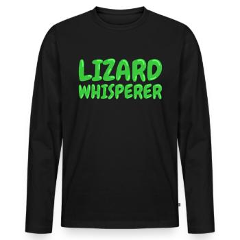 Lizard Whisperer Echsen Flüsterer Eidechse - Männer Premium Bio Langarmshirt - Schwarz - Vorne - Nico (187cm)
