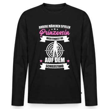 Schießstand Prinzessin Sportschütze Schießsport - Männer Premium Bio Langarmshirt - Schwarz - Vorne - Nico (187cm)