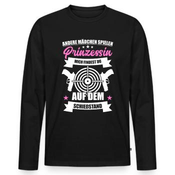 Schießstand Prinzessin Sportschütze Schießsport - Männer Premium Bio Langarmshirt - Schwarz - Vorne - Nico (187cm)