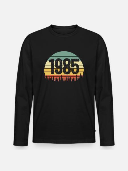 Année de construction 1985 - T-shirt manches longues Premium bio Homme - noir