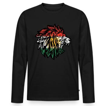 Kurdistan Löwe Kurde Kurden Kurdisch Löwenkopf - Männer Premium Bio Langarmshirt - Schwarz - Vorne - Nico (187cm)