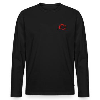 Bâillonne Digga Pfusch Lampe de contrôle du moteur - T-shirt manches longues Premium bio Homme - noir - Devant - Nico (187cm)