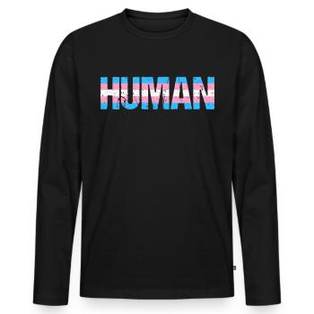 Mensch Trans Trans Pride Month LGBTQ Transgender - Männer Premium Bio Langarmshirt - Schwarz - Vorne - Nico (187cm)