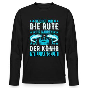 Reichet mir die Rute ihr Narren Angeln - Männer Premium Bio Langarmshirt - Schwarz - Vorne - Nico (187cm)