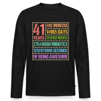 41 Years Forty-One Birthday Gift - Men's Premium Organic Long Sleeve Shirt - black - Front - Nico (187cm)