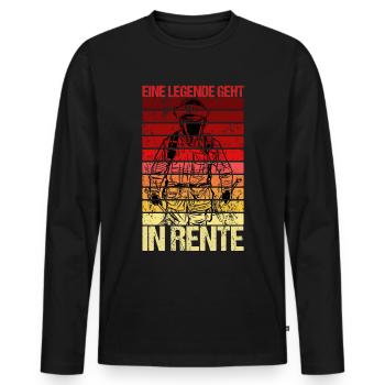 Eine Legende Geht in Rente Feuerwehr Feuerwehrmann - Männer Premium Bio Langarmshirt - Schwarz - Vorne - Nico (187cm)