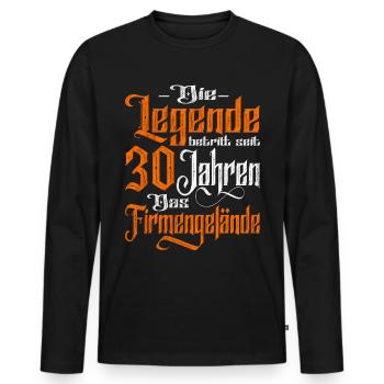 Legend enters 30 years of grounds - Company anniversary - Men's Premium Organic Long Sleeve Shirt - black - Front - Nico (187cm)