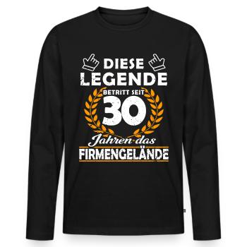 Legend enters 30 years of grounds - Company anniversary - Men's Premium Organic Long Sleeve Shirt - black - Front - Nico (187cm)