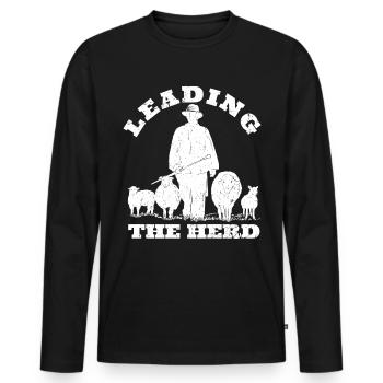 Chef Berger moutons Berger - T-shirt manches longues Premium bio Homme - noir - Devant - Nico (187cm)