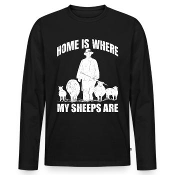 Home Is Where My Sheeps Schäferei Schafhirte Hirte - Männer Premium Bio Langarmshirt - Schwarz - Vorne - Nico (187cm)