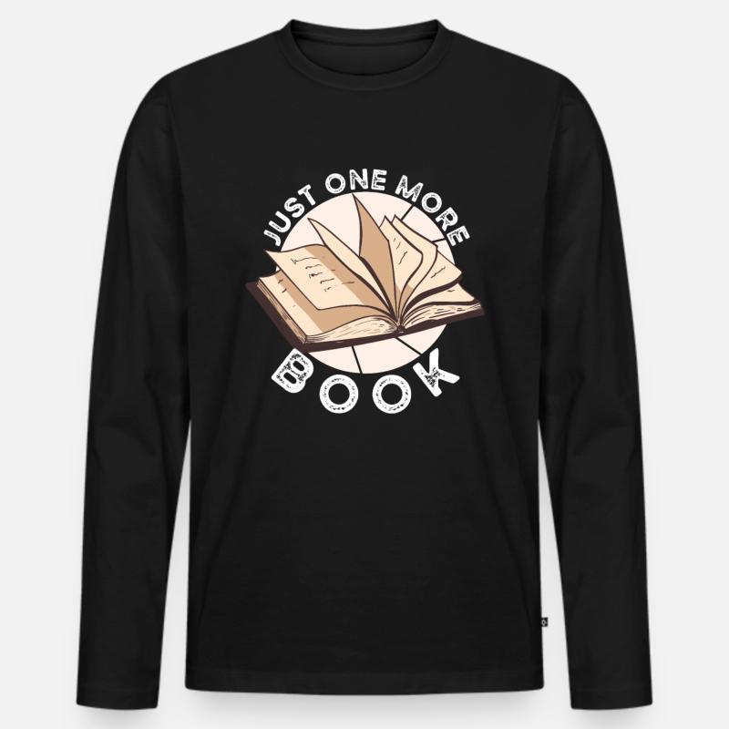 Nur Noch Ein Buch - Männer Premium Bio Langarmshirt - Schwarz