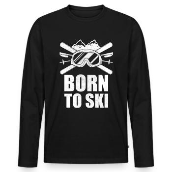 Born To Ski Skifahren Piste Apres Ski - T-shirt manches longues Premium bio Homme - noir - Devant - Nico (187cm)