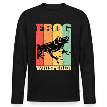 Frog Frog Owner Frog Whisperer - Men's Premium Organic Long Sleeve Shirt - black - Front - Nico (187cm)