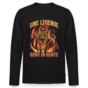 Eine Legende Geht in Rente Feuerwehr Feuerwehrmann - Männer Premium Bio Langarmshirt - Schwarz - Vorne - Nico (187cm)