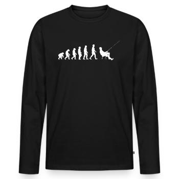 Angler Fischerei Fischen AngelnGeschenkidee - Männer Premium Bio Langarmshirt - Schwarz - Vorne - Nico (187cm)