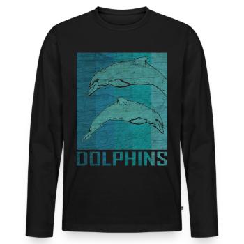 Dolphin dolphin marine animal sea gift - Men's Premium Organic Long Sleeve Shirt - black - Front - Nico (187cm)