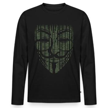 Hacken - Männer Premium Bio Langarmshirt - Schwarz - Vorne - Nico (187cm)