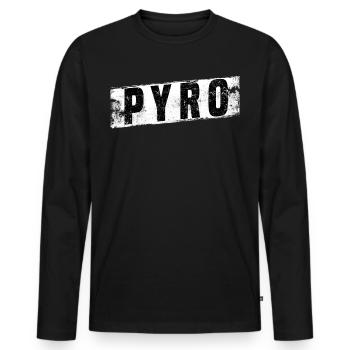 pyro logo - Männer Premium Bio Langarmshirt - Schwarz - Vorne - Nico (187cm)