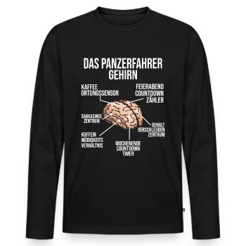 Panzerfahrer Gehirn Panzer Fahrer Militär - Männer Premium Bio Langarmshirt - Schwarz - Vorne - Nico (187cm)
