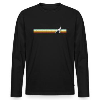 Vintage Eisläufer Eislauf Eiskunstlauf Eislaufen - Männer Premium Bio Langarmshirt - Schwarz - Vorne - Nico (187cm)
