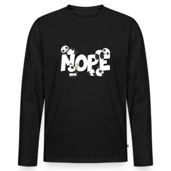 Refroidisseur paresseux Panda Nope - T-shirt manches longues Premium bio Homme - noir - Devant - Nico (187cm)
