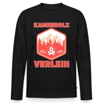 Kaminholz Verleih Lustige Sprüche - Männer Premium Bio Langarmshirt - Schwarz - Vorne - Nico (187cm)