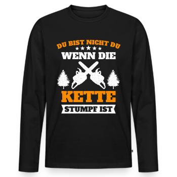 Du bist nicht du wenn die Kette stumpf ist - Männer Premium Bio Langarmshirt - Schwarz - Vorne - Nico (187cm)