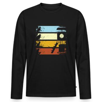 Vintage Cat - Men's Premium Organic Long Sleeve Shirt - black - Front - Nico (187cm)
