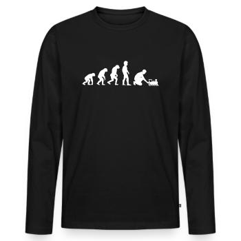 Evolution model railroad model train locomotive - Männer Premium Bio Langarmshirt - Schwarz - Vorne - Nico (187cm)