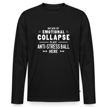 Anti-Stress Ball Emotional Stressed Stress - Men's Premium Organic Long Sleeve Shirt - black - Front - Nico (187cm)