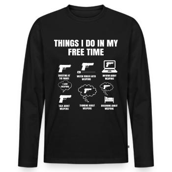 Les choses Dans Mon temps libre Fais des tireurs sportifs - T-shirt manches longues Premium bio Homme - noir - Devant - Nico (187cm)