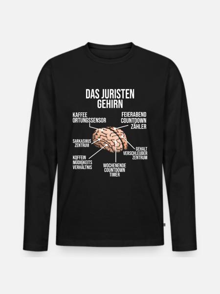 Juristen Gehirn Anwalt Jurist Richter - Männer Premium Bio Langarmshirt - Schwarz