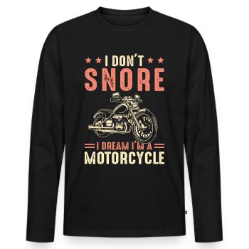 I Don't Snore - Motorcycle - Snoring Biker - Men's Premium Organic Long Sleeve Shirt - black - Front - Nico (187cm)