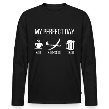 My Perfect Day Gliding Beer Daily Schedule - Men's Premium Organic Long Sleeve Shirt - black - Front - Nico (187cm)