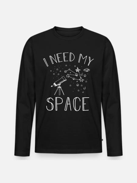 I Need My Space Cosmology Astronomy Telescope - Premium økologisk langærmet T-shirt til mænd - sort