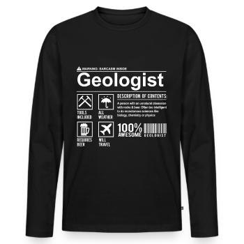 Geologe Zusammensetzung Geschenk für Geologen - Männer Premium Bio Langarmshirt - Schwarz - Vorne - Nico (187cm)