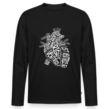 Anatomisches Herz Kardiologe Anatomie Kardiologie - Männer Premium Bio Langarmshirt - Schwarz - Vorne - Nico (187cm)