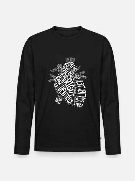 Anatomisches Herz Kardiologe Anatomie Kardiologie - Männer Premium Bio Langarmshirt - Schwarz