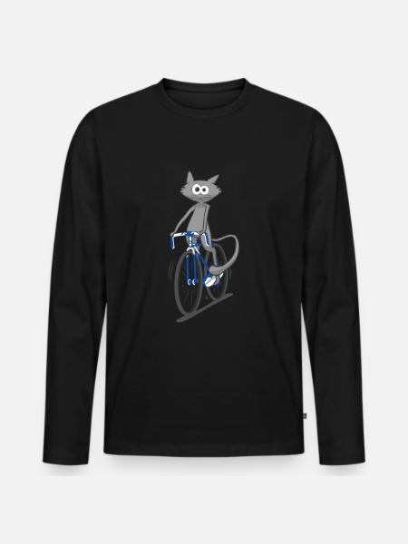 Vélo chat - T-shirt manches longues Premium bio Homme - noir