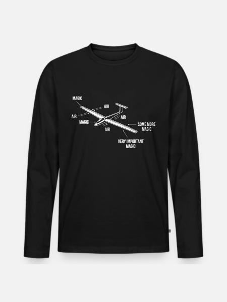 Segelfliegen Magie Segelflieger Segelflugzeug - Männer Premium Bio Langarmshirt - Schwarz