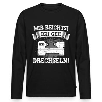 Mir reichts ich geh Drechseln Drechsler - Männer Premium Bio Langarmshirt - Schwarz - Vorne - Nico (187cm)