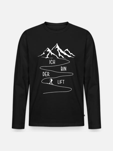 Ich Bin Der Lift Tourengeher Skitour Skifahrer - Männer Premium Bio Langarmshirt - Schwarz