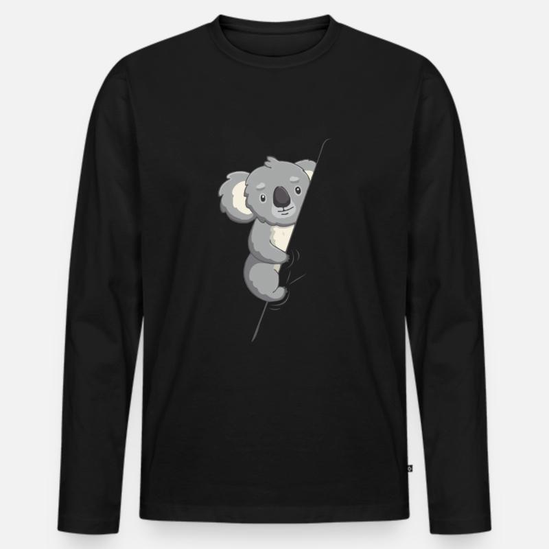 Koala Bär Australien Beuteltier Koala - Männer Premium Bio Langarmshirt - Schwarz
